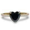 Black Heart Diamond Hidden Halo Engagement Ring 14K Rose Gold 2.22 TCW