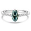 Blue Marquise Cut Diamond Engagement Ring 14K White Gold 0.83 TCW