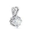 2 Carat Floating Diamond Solitaire Pendant Blue Princess 14K White Gold