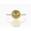 Rose Cut Diamond Halo Engagement Ring Fancy Yellow 14k Gold 1.07 TCW