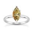 Brown Marquise Diamond Solitaire Ring 14K White Gold VS1 1.01 Carat