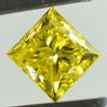 1 Carat Yellow Princess Diamond SI2 5.19X4.92 MM