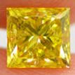 1 Carat Yellow Princess Diamond SI2 5.19X4.92 MM