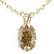 1 Carat Brown Oval Diamond Solitaire Pendant 14K Yellow Gold IGI