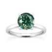 1 Carat Green Diamond Solitaire Ring Round 14K White Gold