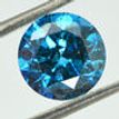 Round Cut Diamond Fancy Blue Color SI3 1.43 Carat Loose Enhanced Real For Ring