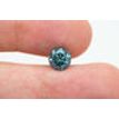 Loose Round Shaped Diamond Real 1.50 Carat Fancy Blue Color I1 Enhanced Natural