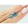 Round Shape Diamond Matching Pair Fancy Blue Color Loose Enhanced SI1 4.42 TCW