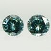 Round Cut Diamond Pair Fancy Turquoise VS1 0.57 TCW