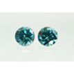Round Cut Diamond Pair Fancy Blue Color VS2 0.55 TCW