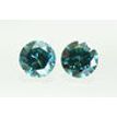 Round Cut Diamond Pair Fancy Blue Color VS2 0.55 TCW
