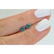 Round Cut Diamond Pair Fancy Blue Color VS2 0.55 TCW