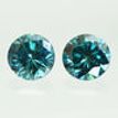 Round Cut Diamond Pair Fancy Blue Color VS2 0.55 TCW