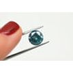 Loose Round Shaped Diamond Fancy Blue Enhanced I1 1.86 ct Certified For Wedding