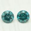 Loose Matching Pair Blue Round Diamonds 1.18 TCW SI2/3