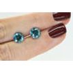 Round Diamond Pair Fancy Blue Color VS2/SI1 4.12 TCW