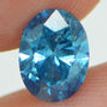 Blue Oval Diamond 0.72 Carat SI2 Certified 5.14X6.88 MM