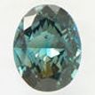 Oval Cut Diamond Fancy Green Blue Color SI1 1.01 Carat IGI Certified