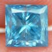 Fancy Blue Princess Shaped Loose Diamond 1 Carat SI2 Certified Enhanced 5.11 MM