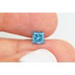 Fancy Blue Princess Shaped Loose Diamond 1 Carat SI2 Certified Enhanced 5.11 MM
