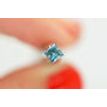 Loose Fancy Blue Princess Shape Diamond 1.01 Carat I1