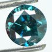 Loose Round Blue Diamond Certified Enhanced 0.74 Carat SI2