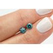 Round Diamonds Pair Fancy Turquoise 0.77 TCW VS1/2 