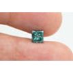 Loose Princess Cut Diamond Real Fancy Blue Color I1 Natural Enhanced 0.96 Carat