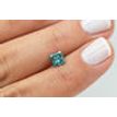 Loose Princess Cut Diamond Real Fancy Blue Color I1 Natural Enhanced 0.96 Carat