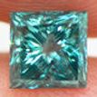 Loose Princess Cut Diamond Real Fancy Blue Color I1 Natural Enhanced 0.96 Carat