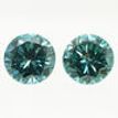 Loose Round Diamond Pair Fancy Blue 0.91 TCW SI1