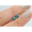 Loose Matching Pair Blue Round Diamonds 0.81 TCW