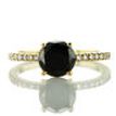 Black Diamond Engagement Ring IGI Certified 14K Solid Yellow Gold 1.60TCW