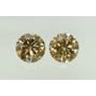 Round Cut Diamond Pair Fancy Champagne Color SI1 4.21 TCW