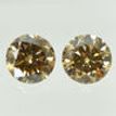 Round Cut Diamond Pair Fancy Champagne Color SI1 4.21 TCW
