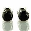 Diamond Stud Earrings Fancy Black Round Cut Treated 14K White Gold IGI 1.80 TCW