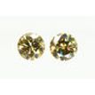 Round Diamonds Matching Pair Fancy Champagne 1.42 TCW SI1