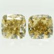 Cushion Cut Diamond Pair Natural Fancy Champagne VS2 3.39 TCW