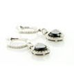 3.82 TCW Heart Shape Diamond Halo Leverback Earrings 14K White Gold Fancy Black