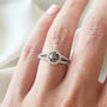 Split Shank Halo Engagement Ring Fancy Brown Rose Cut Round 14K White Gold 1.42 TCW