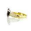 Diamond Solitaire Engagement Ring With Accents Brown Pear 14K Yellow Gold 3.94 TCW