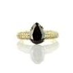 Diamond Solitaire Engagement Ring With Accents Brown Pear 14K Yellow Gold 3.94 TCW