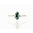 Blue Marquise Cut Diamond Engagement Ring 14K White Gold 0.83 TCW
