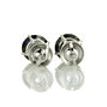 Real Diamond Stud Earrings Black Round Shape Treated 14K White Gold 2.65 Carat