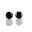 Real Diamond Stud Earrings Black Round Shape Treated 14K White Gold 2.65 Carat