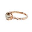 Rose Cut Diamond Bezel Engagement Ring 14K Rose Gold Fancy Gray 1.42 TCW