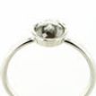 Gray Round Rose-Cut Diamond Bezel Ring 14K White Gold 0.92 Carat
