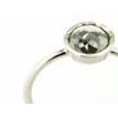 Gray Round Rose-Cut Diamond Bezel Ring 14K White Gold 0.92 Carat