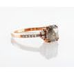 Radiant Diamond Engagement Ring Fancy Gray 1.22 TCW 14K Rose Gold