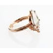 Pear Shape Diamond Crown Engagement Ring Set Fancy Gray 1.95 TCW 14K Rose Gold